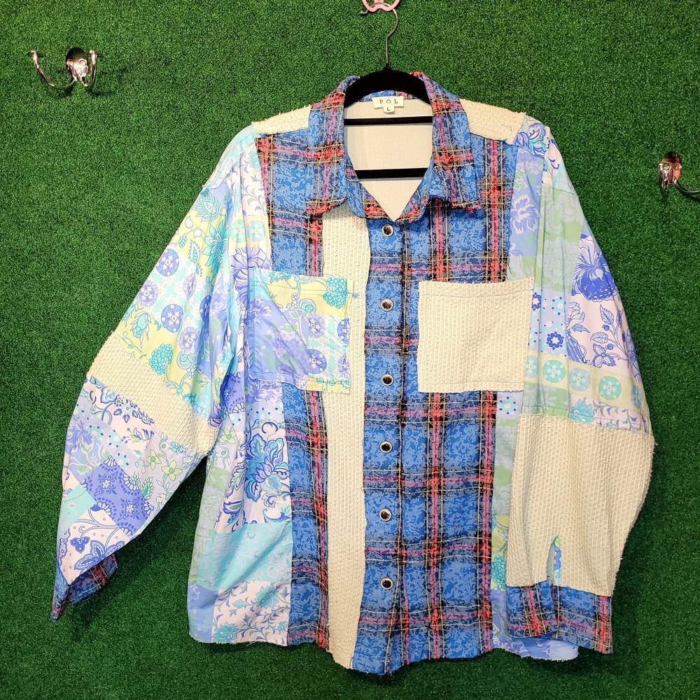 792 New Pol Patchwork Button-Up Shirt